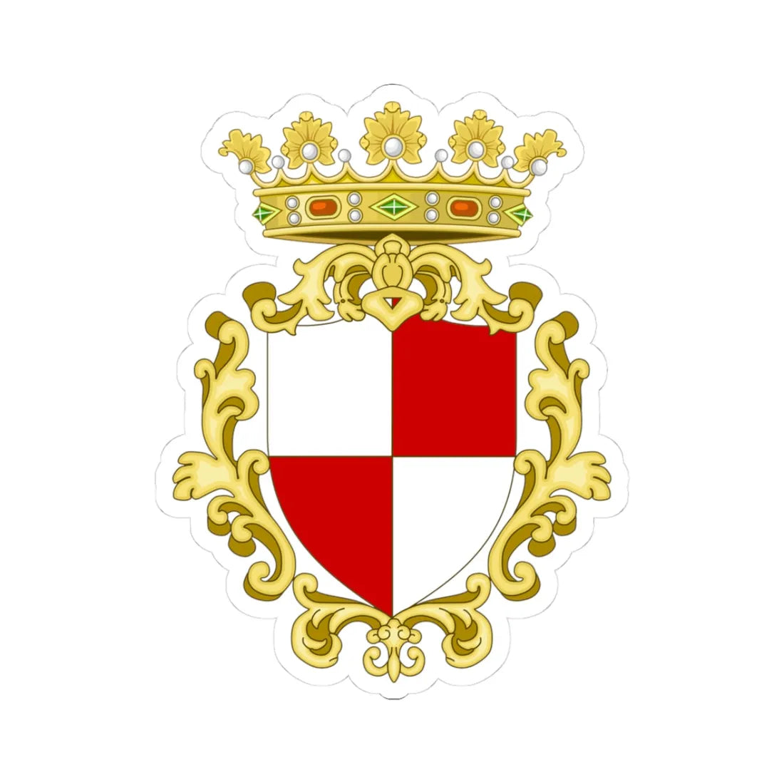 Vasto-Stemma-2 (Italy) (Coat of Arms) STICKER Vinyl Kiss-Cut Decal 3 Inch White - The Sticker Space