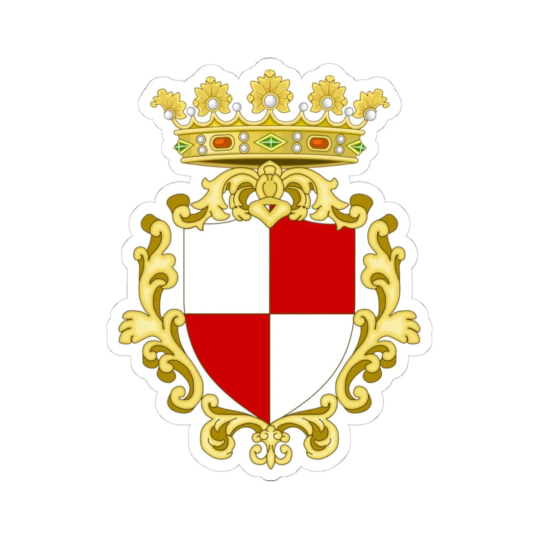 Vasto-Stemma-2 (Italy) (Coat of Arms) STICKER Vinyl Kiss-Cut Decal 4 Inch White - The Sticker Space