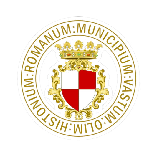 Vasto-Stemma-3 (Italy) (Coat of Arms) STICKER Vinyl Kiss-Cut Decal 2 Inch White - The Sticker Space