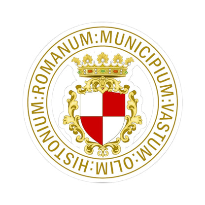 Vasto-Stemma-3 (Italy) (Coat of Arms) STICKER Vinyl Kiss-Cut Decal 3 Inch White - The Sticker Space