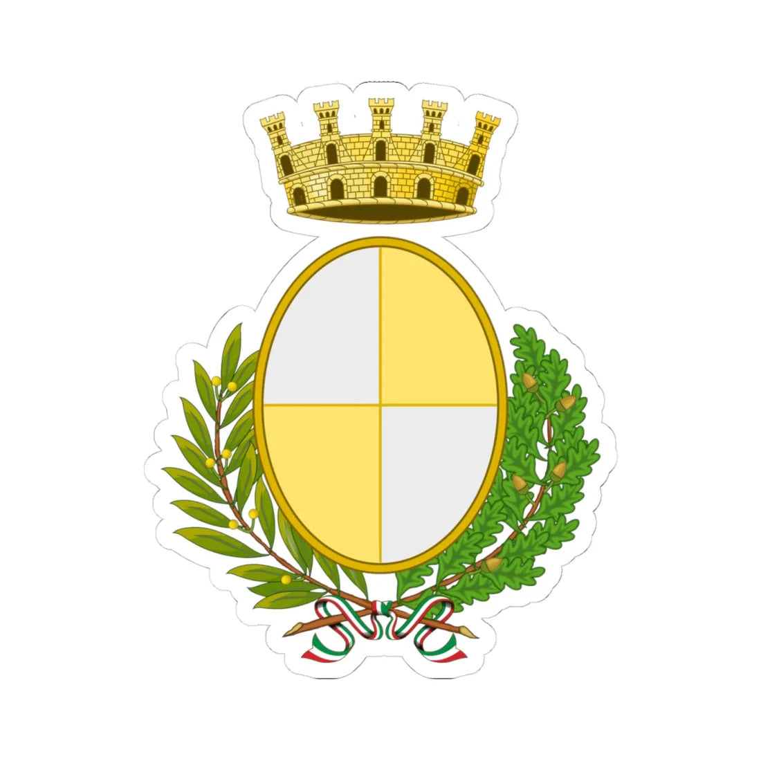 Vasto-Stemma (Italy) (Coat of Arms) STICKER Vinyl Kiss-Cut Decal 4 Inch White - The Sticker Space