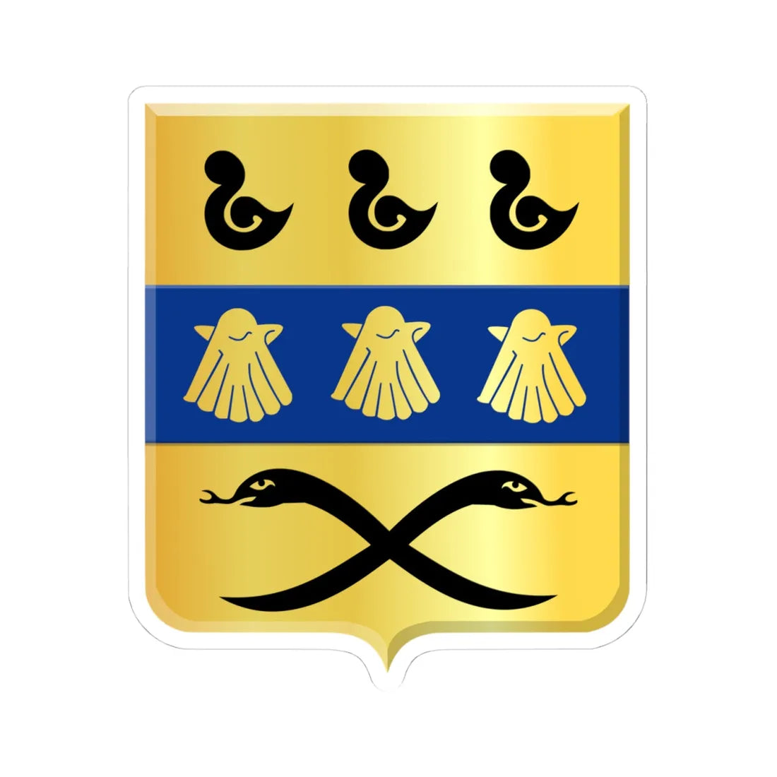 Vaux-sur-Sûre wapen (Belgium) (Coat of Arms) STICKER Vinyl Kiss-Cut Decal 4 Inch White - The Sticker Space