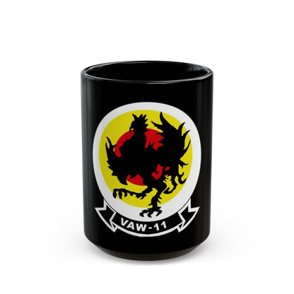 VAW 11 Carrier Airborne Early Warning Squadron 11 (U.S. Navy) Black Coffee Mug-15oz-The Sticker Space