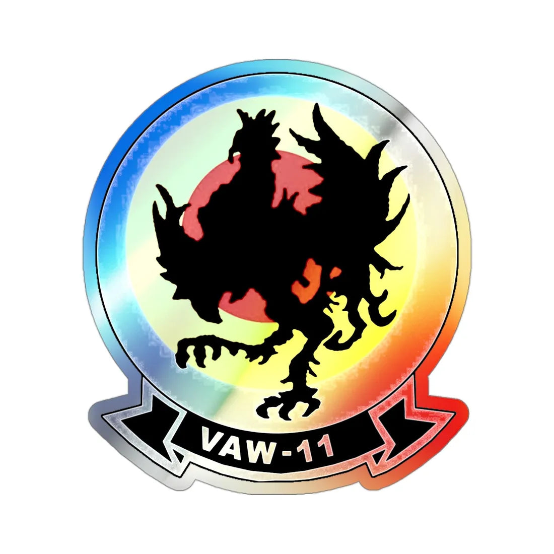 VAW 11 Carrier Airborne Early Warning Squadron 11 (U.S. Navy) Holographic STICKER Die-Cut Vinyl Decal 3 Inch Holographic - The Sticker Space