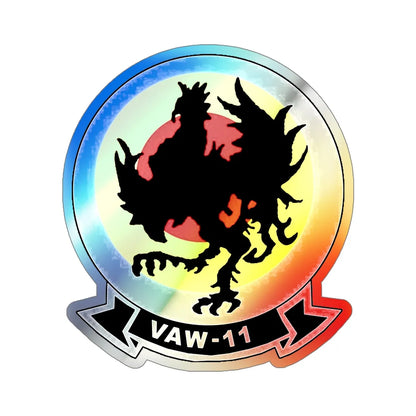 VAW 11 Carrier Airborne Early Warning Squadron 11 (U.S. Navy) Holographic STICKER Die-Cut Vinyl Decal 6 Inch Holographic - The Sticker Space