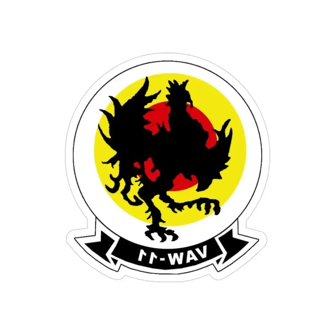 VAW 11 Carrier Airborne Early Warning Squadron 11 (U.S. Navy) REVERSE PRINT Transparent Die-Cut STICKER 3 Inch Die-Cut Transparent - The Sticker Space