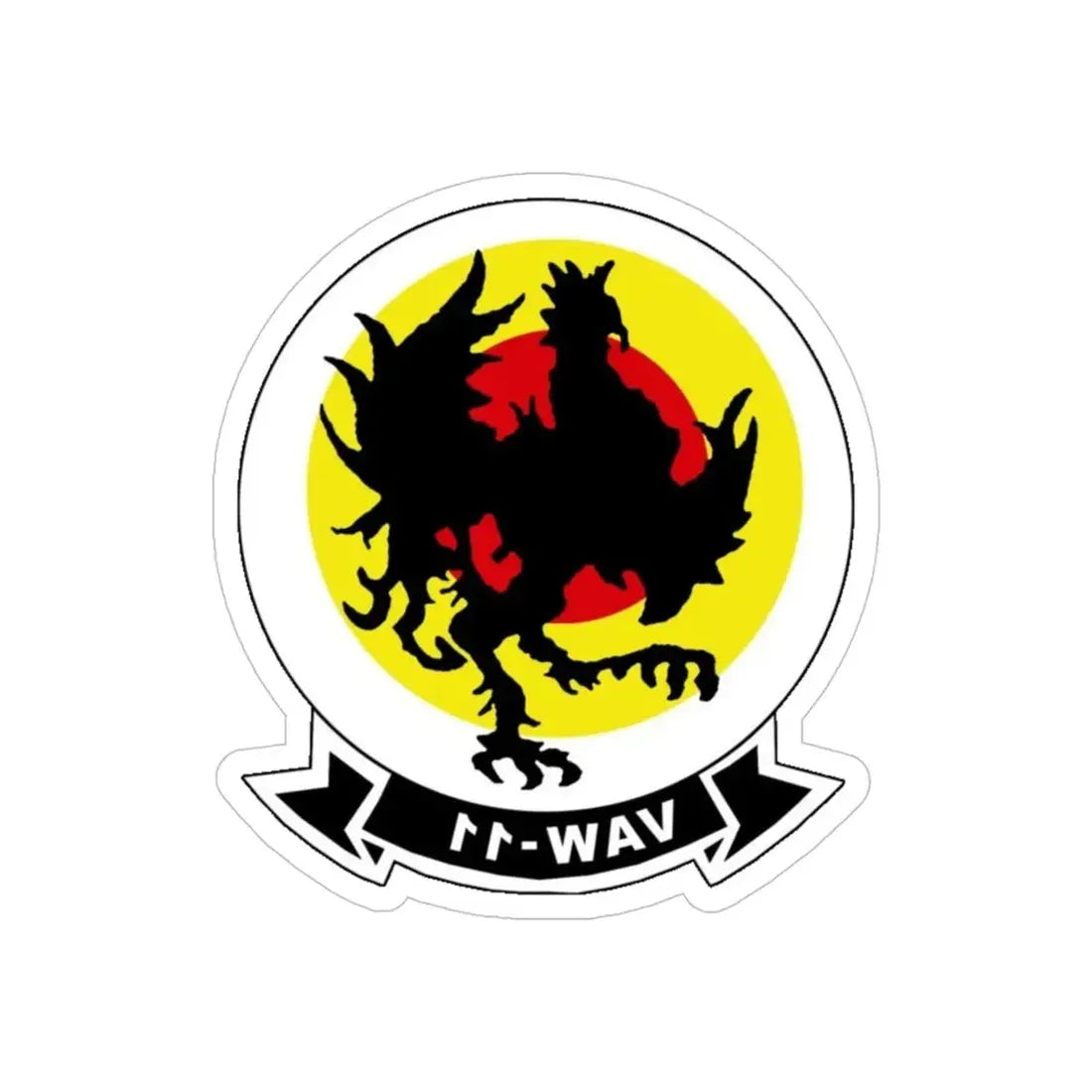 VAW 11 Carrier Airborne Early Warning Squadron 11 (U.S. Navy) REVERSE PRINT Transparent Die-Cut STICKER 4 Inch Die-Cut Transparent - The Sticker Space