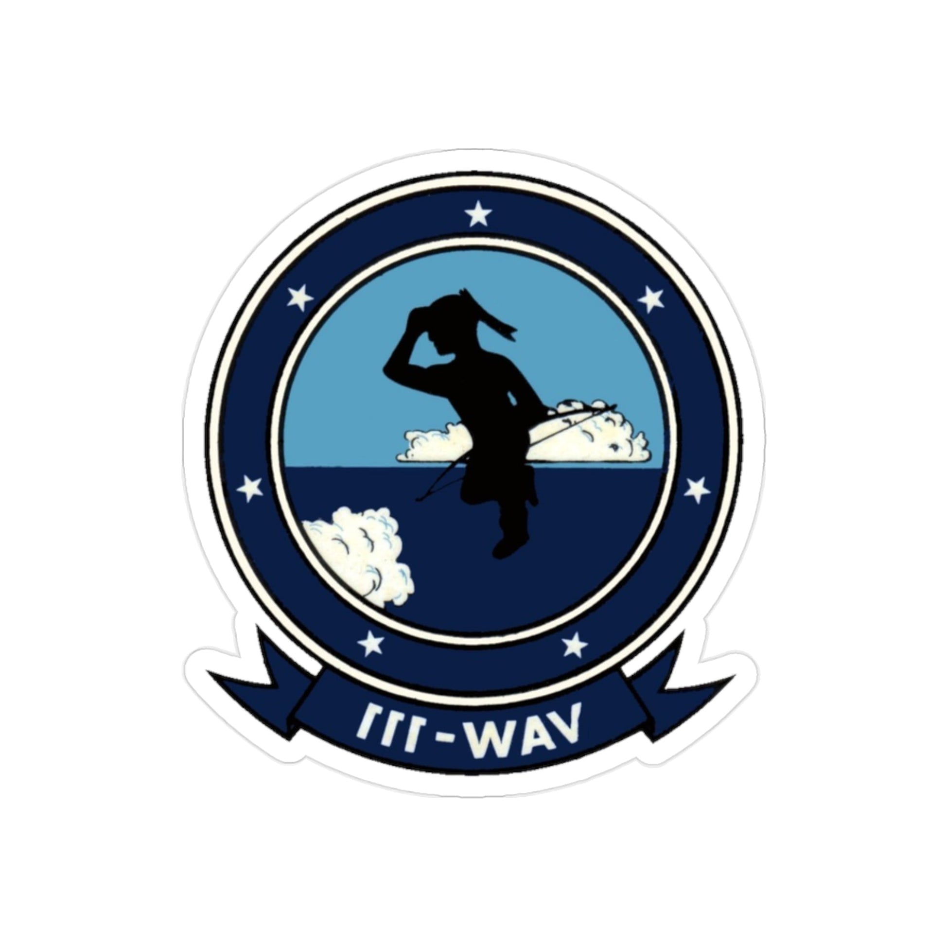 VAW 111 (U.S. Navy) REVERSE PRINT Transparent STICKER-2" × 2"-The Sticker Space