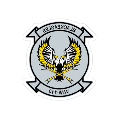 VAW 113 Blackeagles (U.S. Navy) REVERSE PRINT Transparent STICKER-2 Inch-The Sticker Space