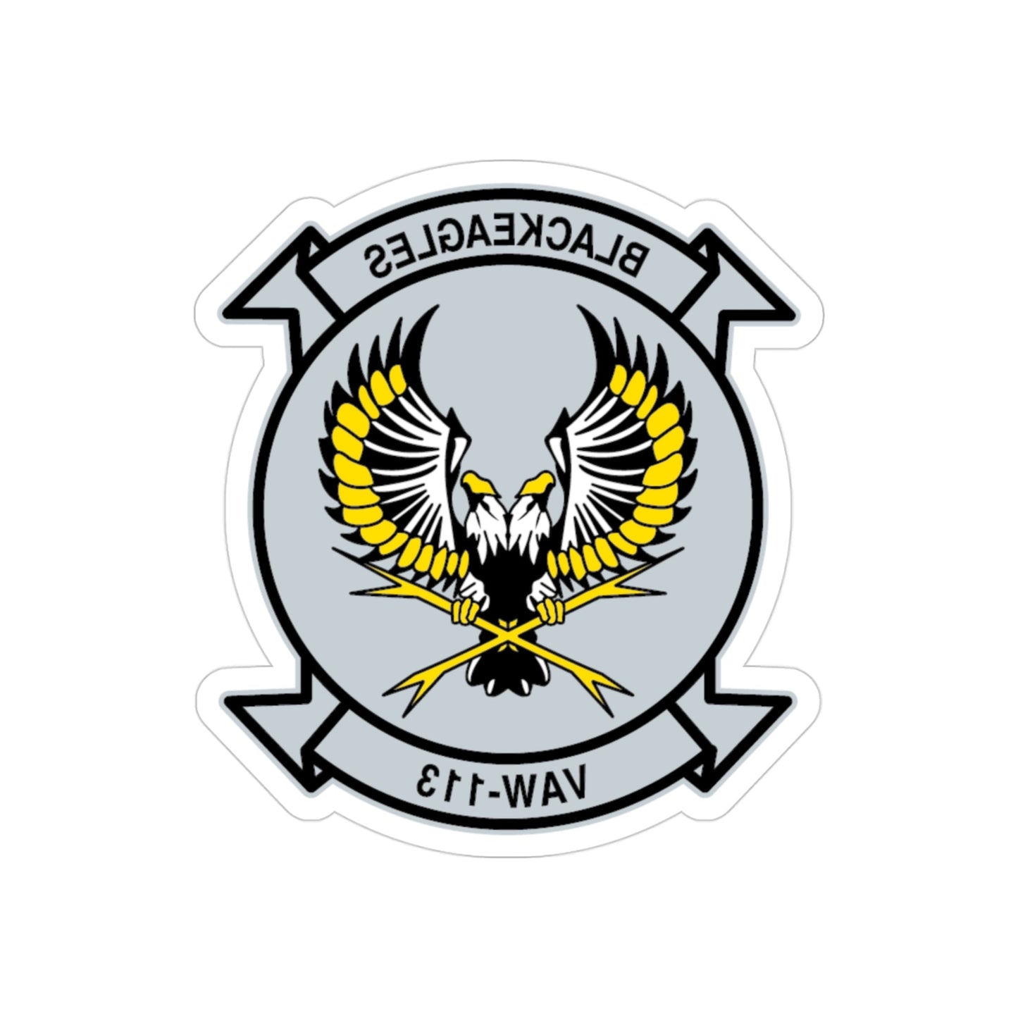 VAW 113 Blackeagles (U.S. Navy) REVERSE PRINT Transparent STICKER-3 Inch-The Sticker Space