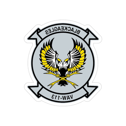 VAW 113 Blackeagles (U.S. Navy) REVERSE PRINT Transparent STICKER-5" × 5"-The Sticker Space