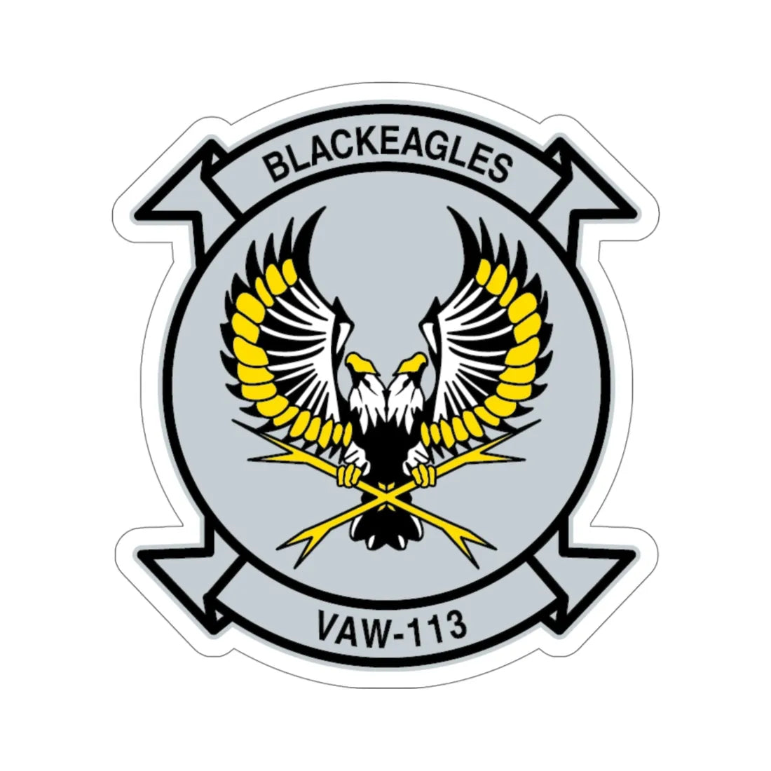 VAW 113 Blackeagles (U.S. Navy) STICKER Vinyl Die-Cut Decal 4 Inch - The Sticker Space