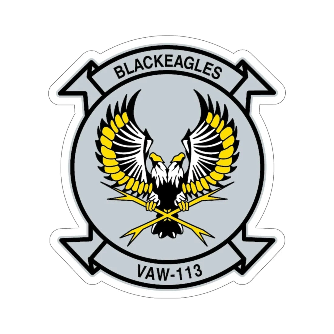 VAW 113 Blackeagles (U.S. Navy) STICKER Vinyl Die-Cut Decal 5 Inch - The Sticker Space