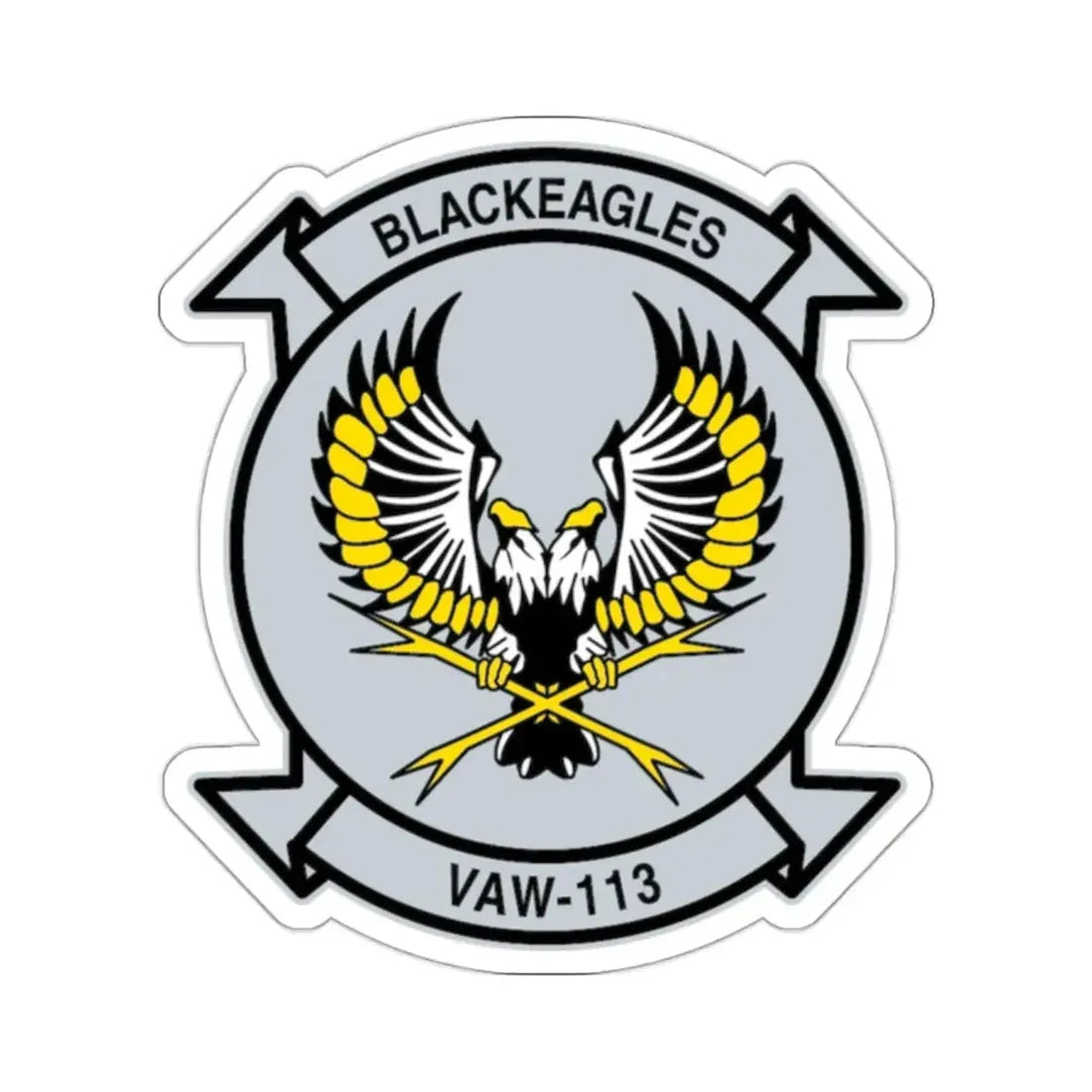 VAW 113 Blackeagles (U.S. Navy) STICKER Vinyl Kiss-Cut Decal 2 Inch White - The Sticker Space