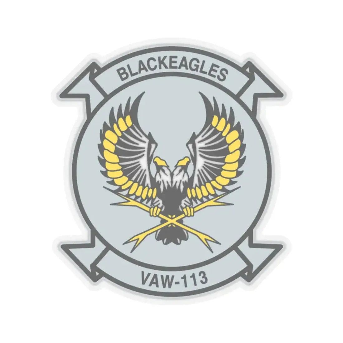 VAW 113 Blackeagles (U.S. Navy) STICKER Vinyl Kiss-Cut Decal 3 Inch Transparent - The Sticker Space