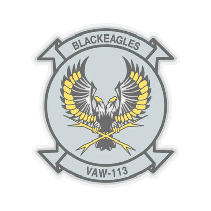 VAW 113 Blackeagles (U.S. Navy) STICKER Vinyl Kiss-Cut Decal 3 Inch Transparent - The Sticker Space