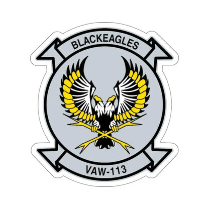 VAW 113 Blackeagles (U.S. Navy) STICKER Vinyl Kiss-Cut Decal 3 Inch White - The Sticker Space