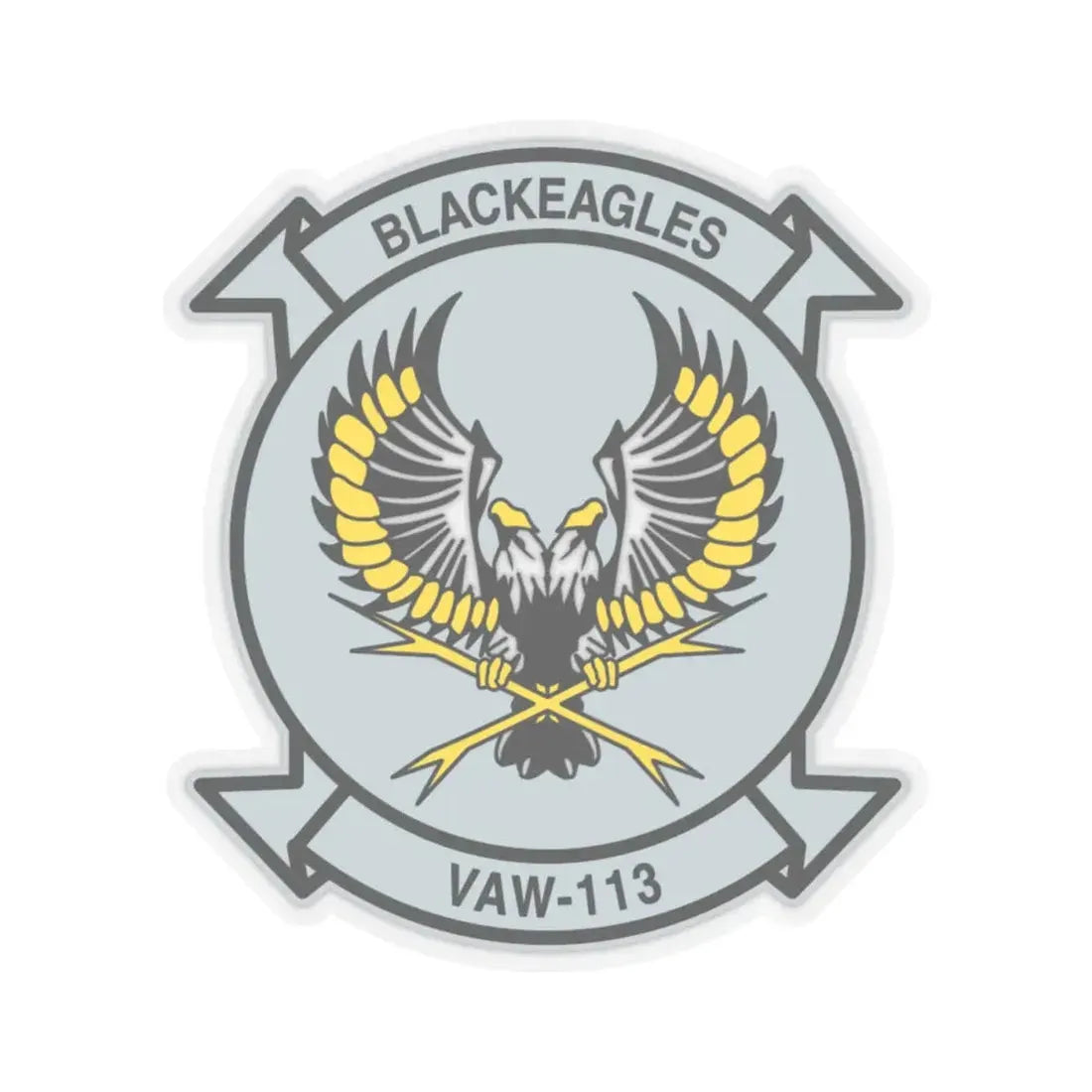 VAW 113 Blackeagles (U.S. Navy) STICKER Vinyl Kiss-Cut Decal 4 Inch Transparent - The Sticker Space