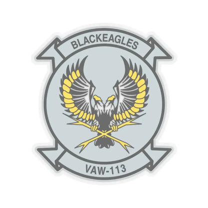 VAW 113 Blackeagles (U.S. Navy) STICKER Vinyl Kiss-Cut Decal 4 Inch Transparent - The Sticker Space