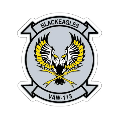 VAW 113 Blackeagles (U.S. Navy) STICKER Vinyl Kiss-Cut Decal 4 Inch White - The Sticker Space