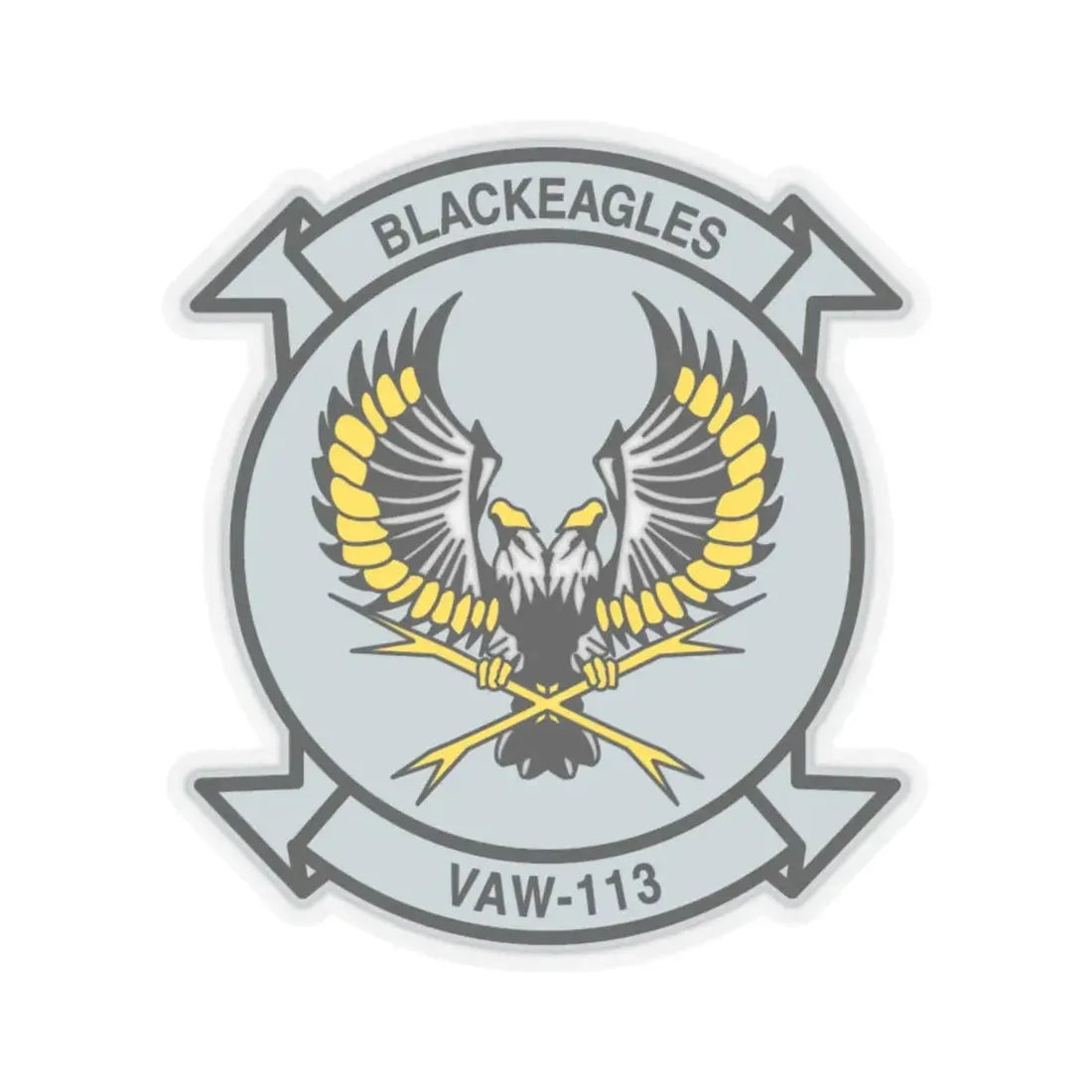 VAW 113 Blackeagles (U.S. Navy) STICKER Vinyl Kiss-Cut Decal 6 Inch Transparent - The Sticker Space
