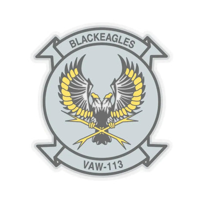 VAW 113 Blackeagles (U.S. Navy) STICKER Vinyl Kiss-Cut Decal 6 Inch Transparent - The Sticker Space