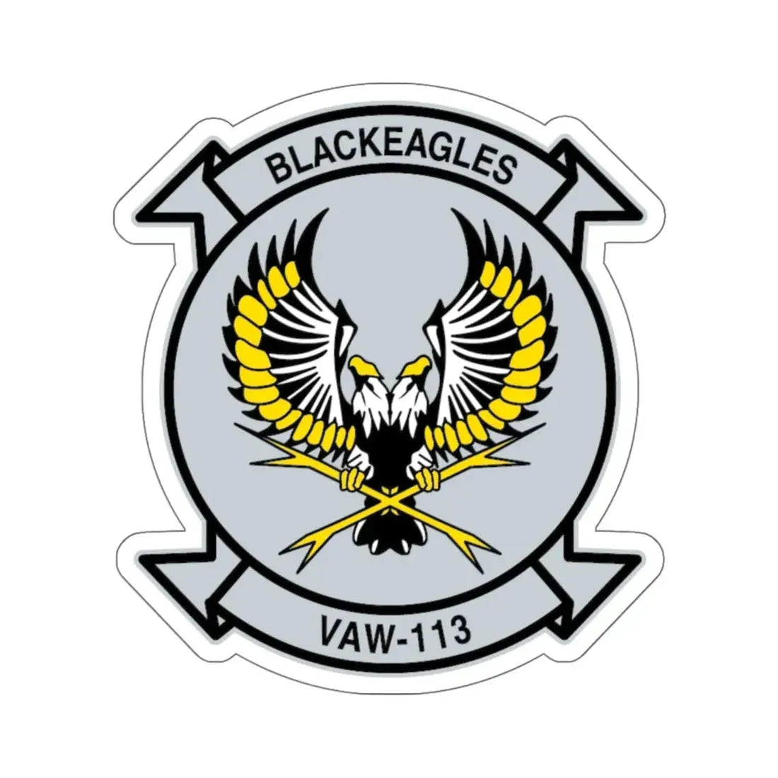 VAW 113 Blackeagles (U.S. Navy) STICKER Vinyl Kiss-Cut Decal 6 Inch White - The Sticker Space