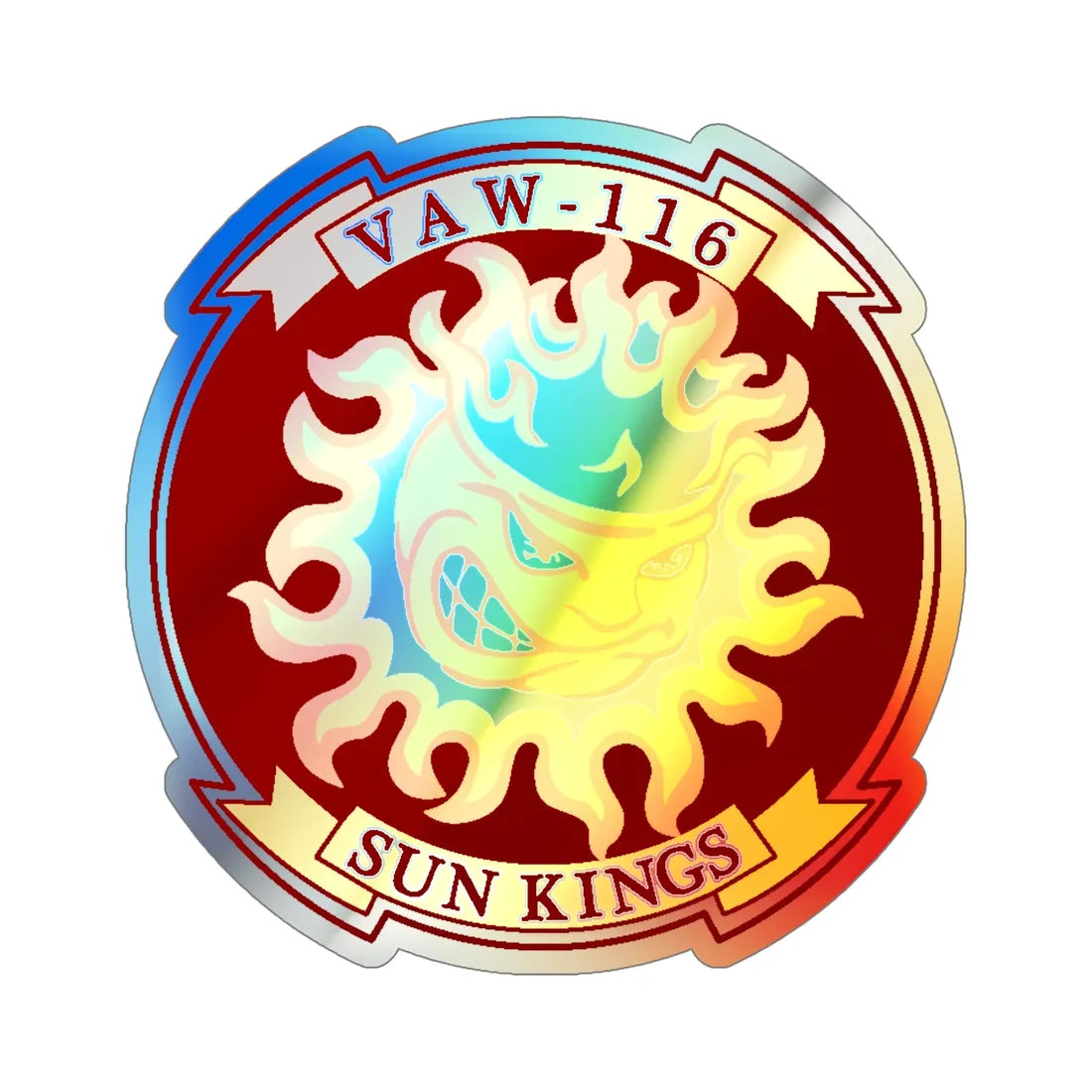 VAW 116 Sun Kings (U.S. Navy) Holographic STICKER Die-Cut Vinyl Decal 5 Inch Holographic - The Sticker Space