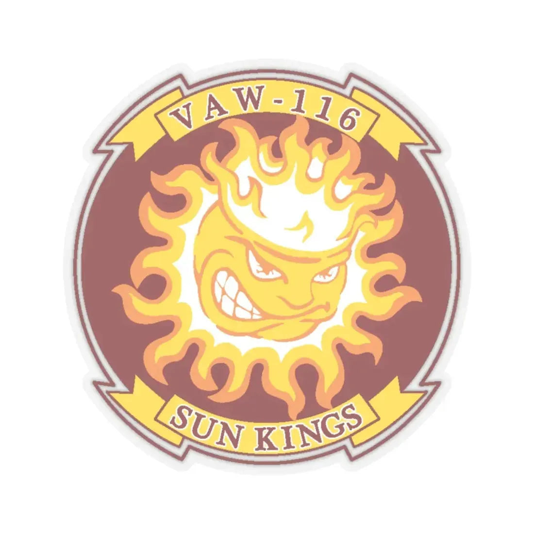 VAW 116 Sun Kings (U.S. Navy) STICKER Vinyl Kiss-Cut Decal 6 Inch Transparent - The Sticker Space