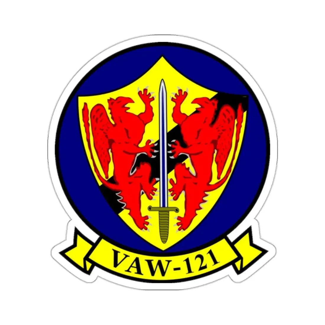 VAW 121 (U.S. Navy) STICKER Vinyl Kiss-Cut Decal 2 Inch White - The Sticker Space