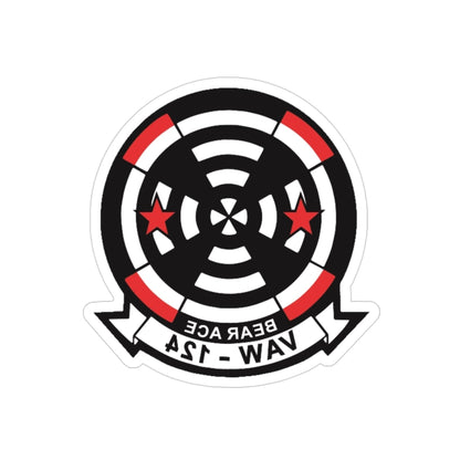 VAW 124 Bear Ace (U.S. Navy) REVERSE PRINT Transparent STICKER-3" × 3"-The Sticker Space