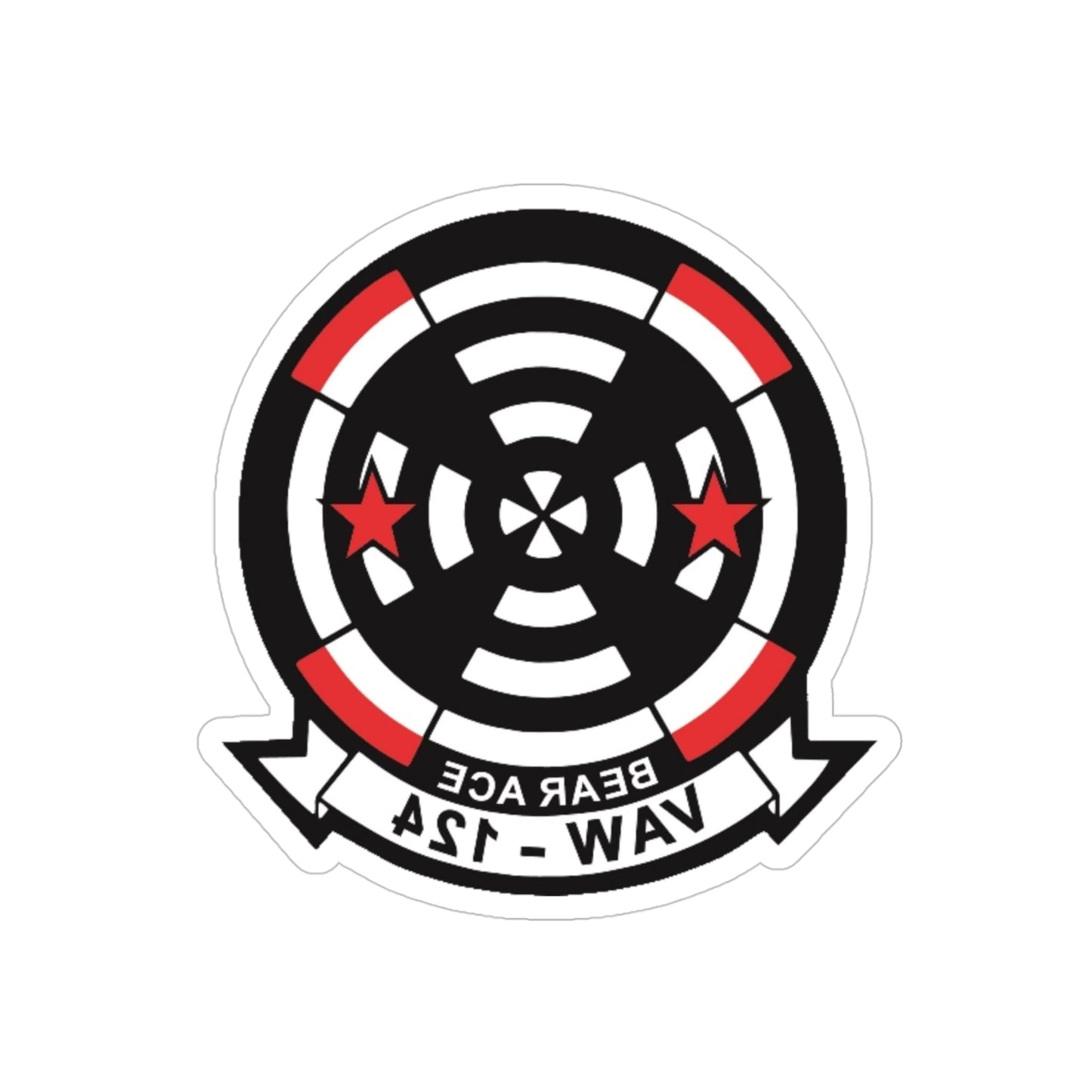 VAW 124 Bear Ace (U.S. Navy) REVERSE PRINT Transparent STICKER-4" × 4"-The Sticker Space