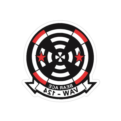 VAW 124 Bear Ace (U.S. Navy) REVERSE PRINT Transparent Die-Cut STICKER 5 Inch Die-Cut Transparent - The Sticker Space