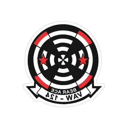 VAW 124 Bear Ace (U.S. Navy) REVERSE PRINT Transparent Die-Cut STICKER 6 Inch Die-Cut Transparent - The Sticker Space