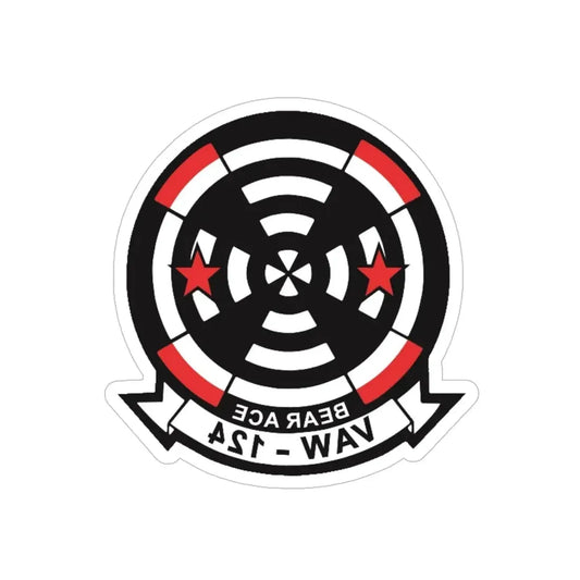 VAW 124 Bear Ace (U.S. Navy) REVERSE PRINT Transparent Die-Cut STICKER 6 Inch Die-Cut Transparent - The Sticker Space