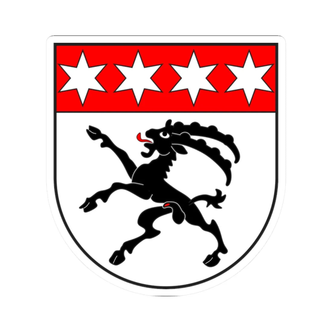 Vaz Obervaz wappen (Switzerland) (Coat of Arms) STICKER Vinyl Kiss-Cut Decal 2 Inch White - The Sticker Space