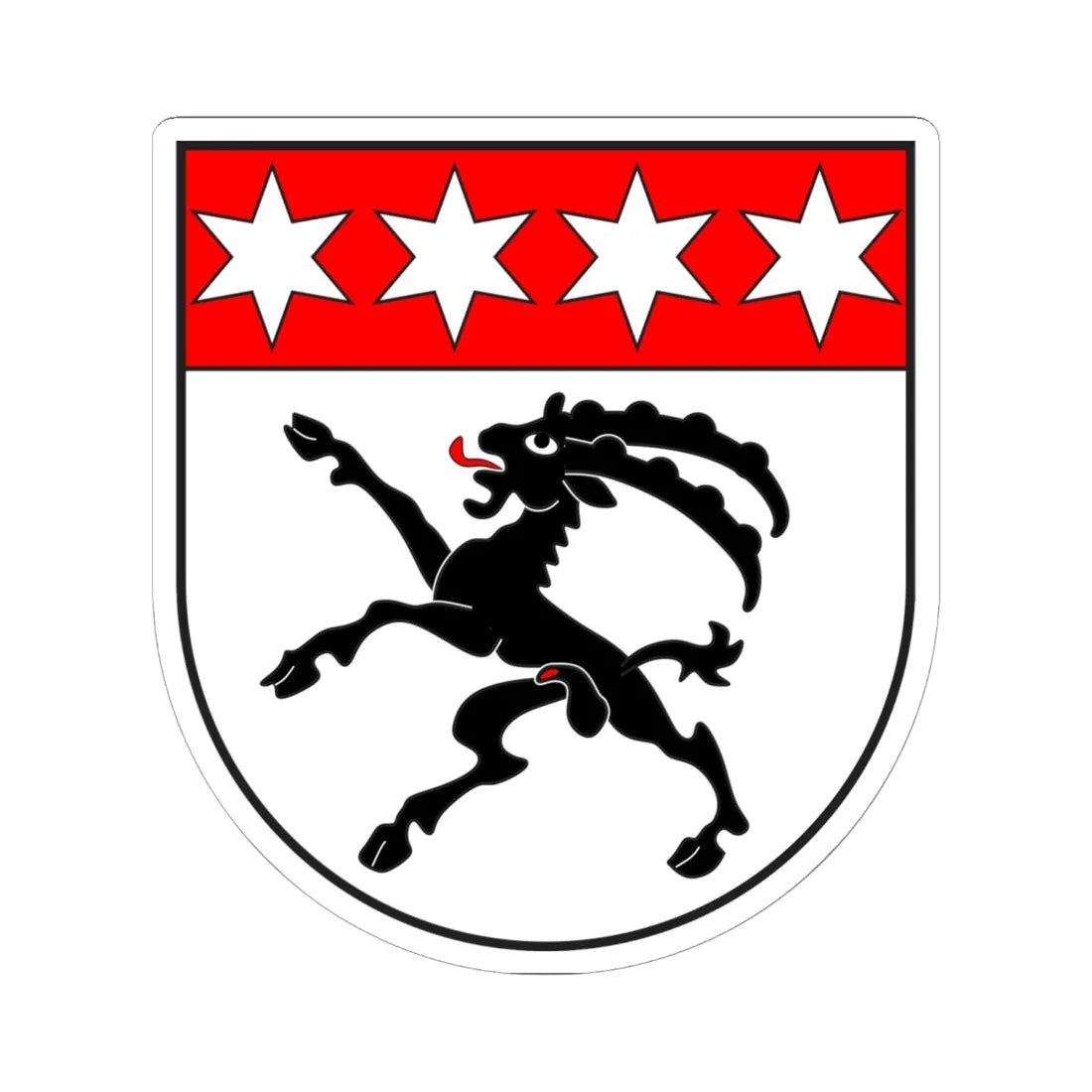 Vaz Obervaz wappen (Switzerland) (Coat of Arms) STICKER Vinyl Kiss-Cut Decal 6 Inch White - The Sticker Space