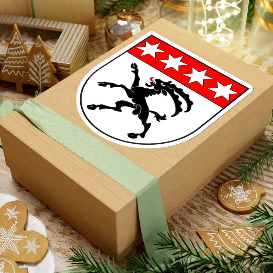 Vaz Obervaz wappen (Switzerland) (Coat of Arms) STICKER Vinyl Kiss-Cut Decal - The Sticker Space