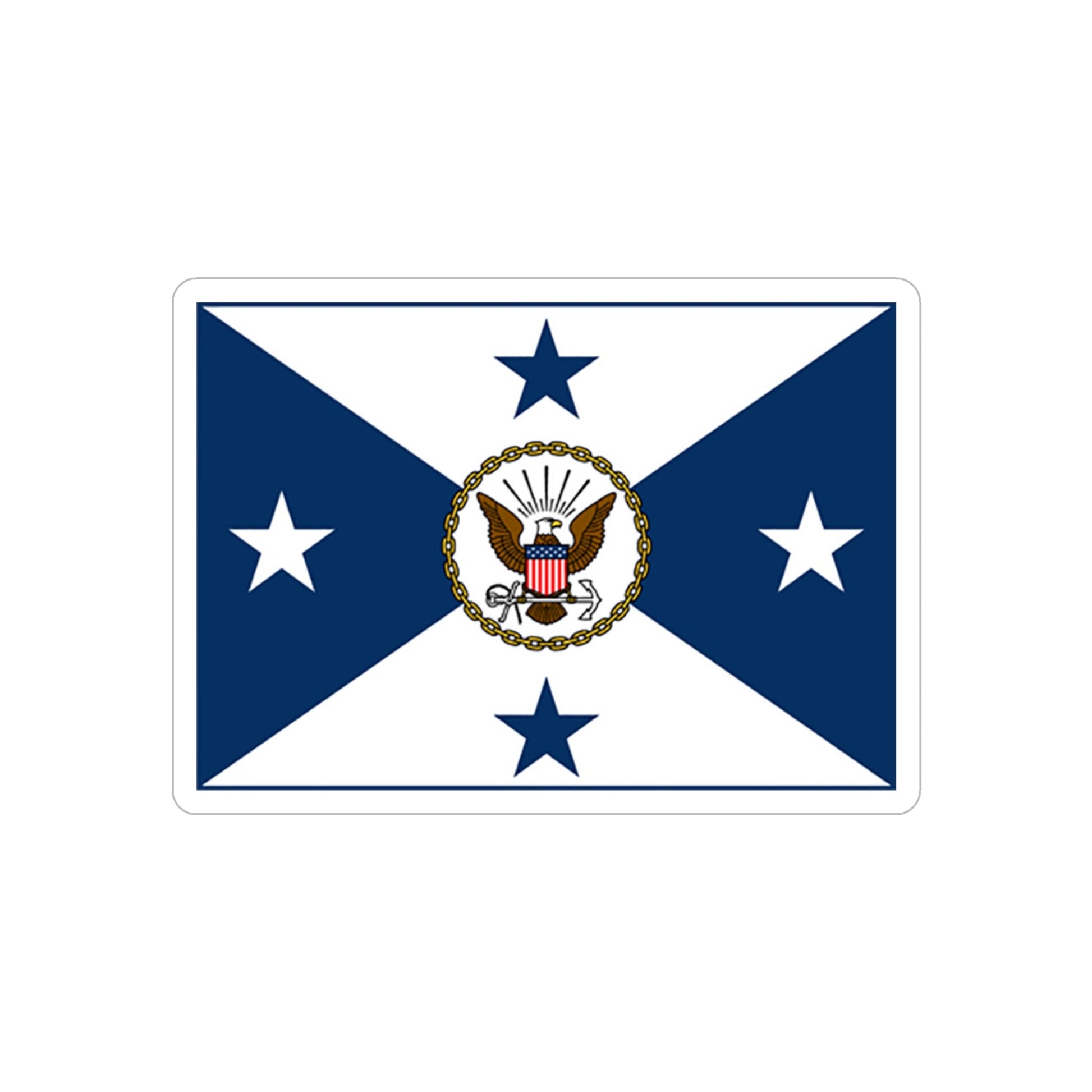 VCNO FLAG NO POLE (U.S. Navy) REVERSE PRINT Transparent STICKER-4 Inch-The Sticker Space