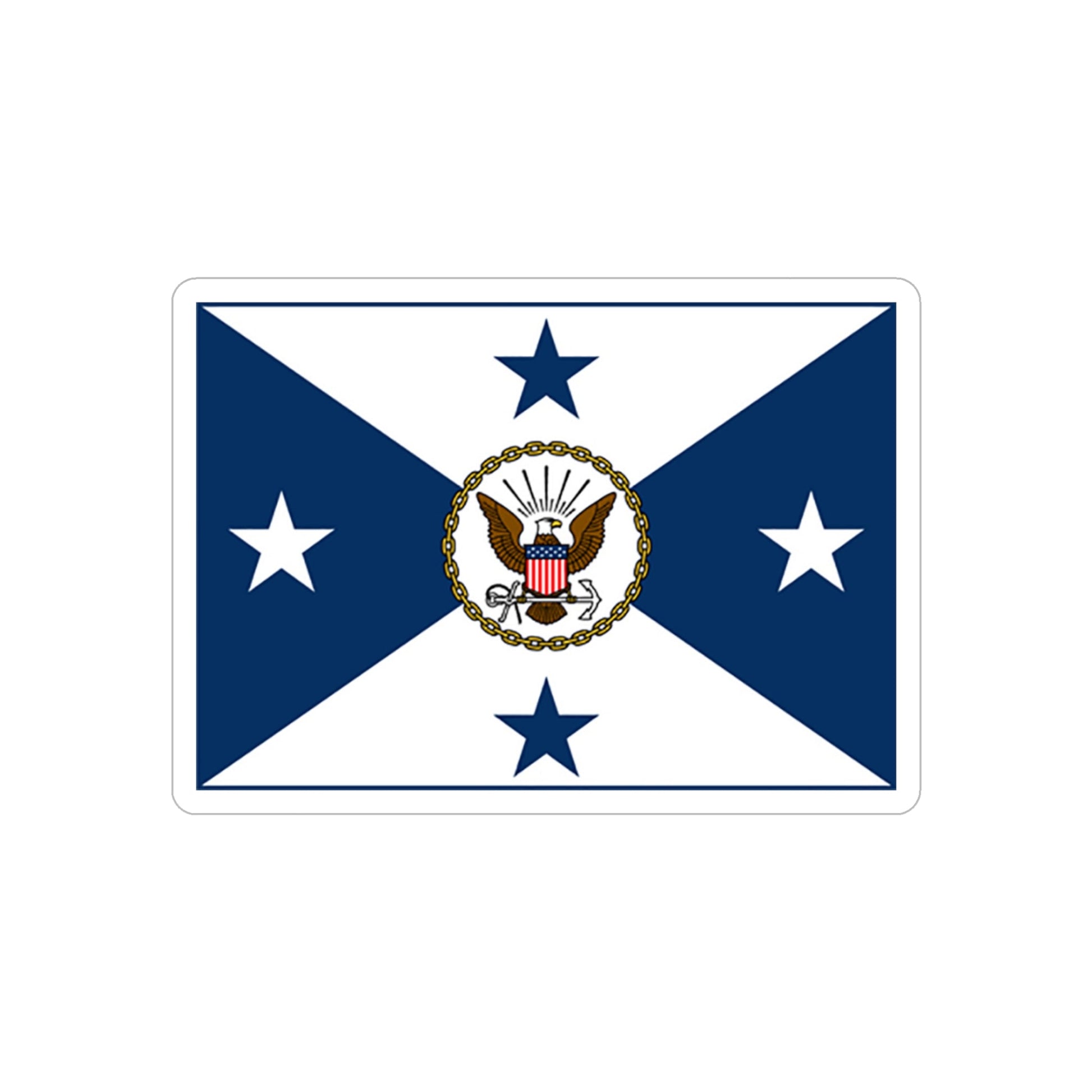 VCNO FLAG NO POLE (U.S. Navy) REVERSE PRINT Transparent STICKER-5 Inch-The Sticker Space