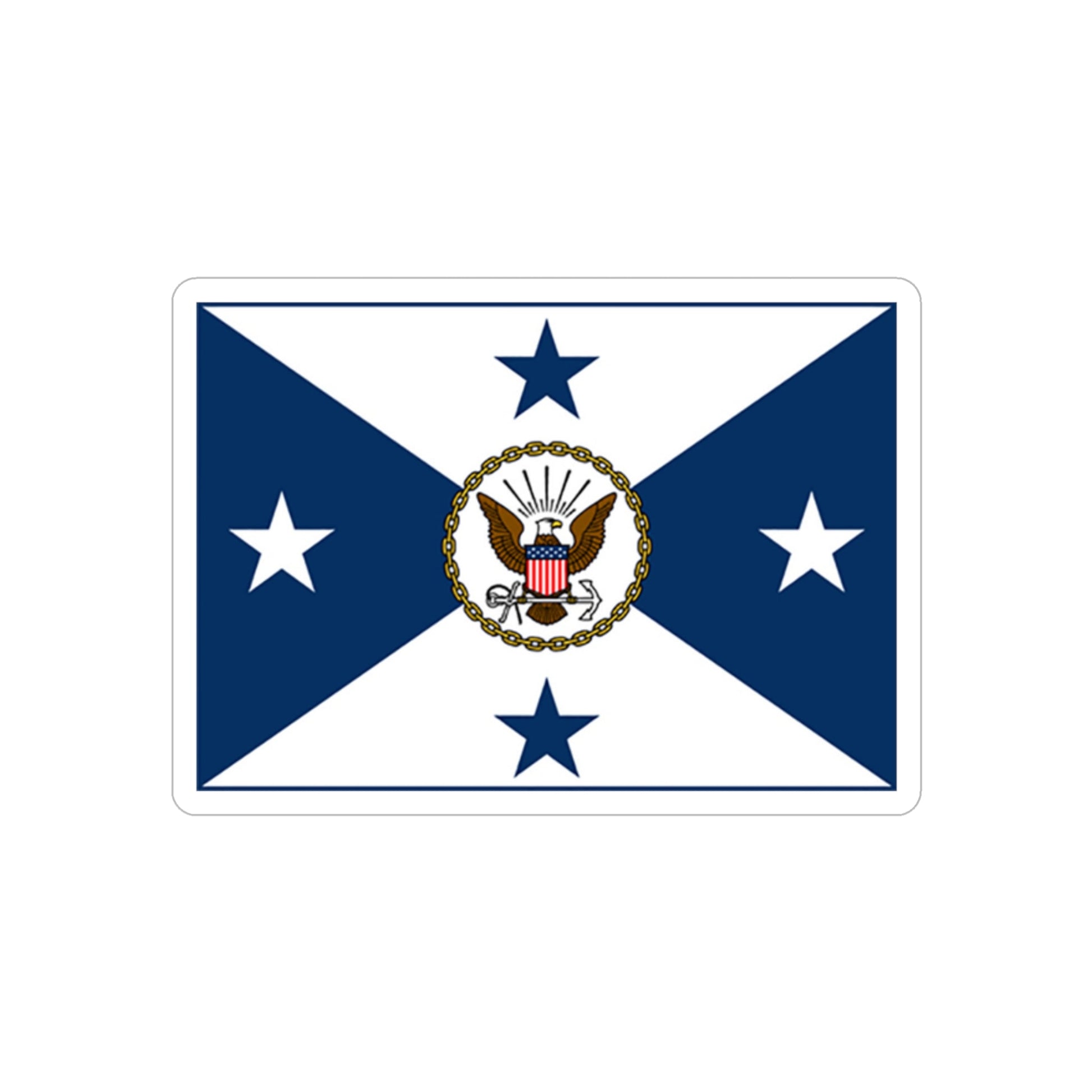 VCNO FLAG NO POLE (U.S. Navy) REVERSE PRINT Transparent STICKER-2" × 2"-The Sticker Space