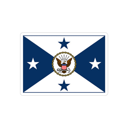 VCNO FLAG NO POLE (U.S. Navy) REVERSE PRINT Transparent STICKER-2" × 2"-The Sticker Space