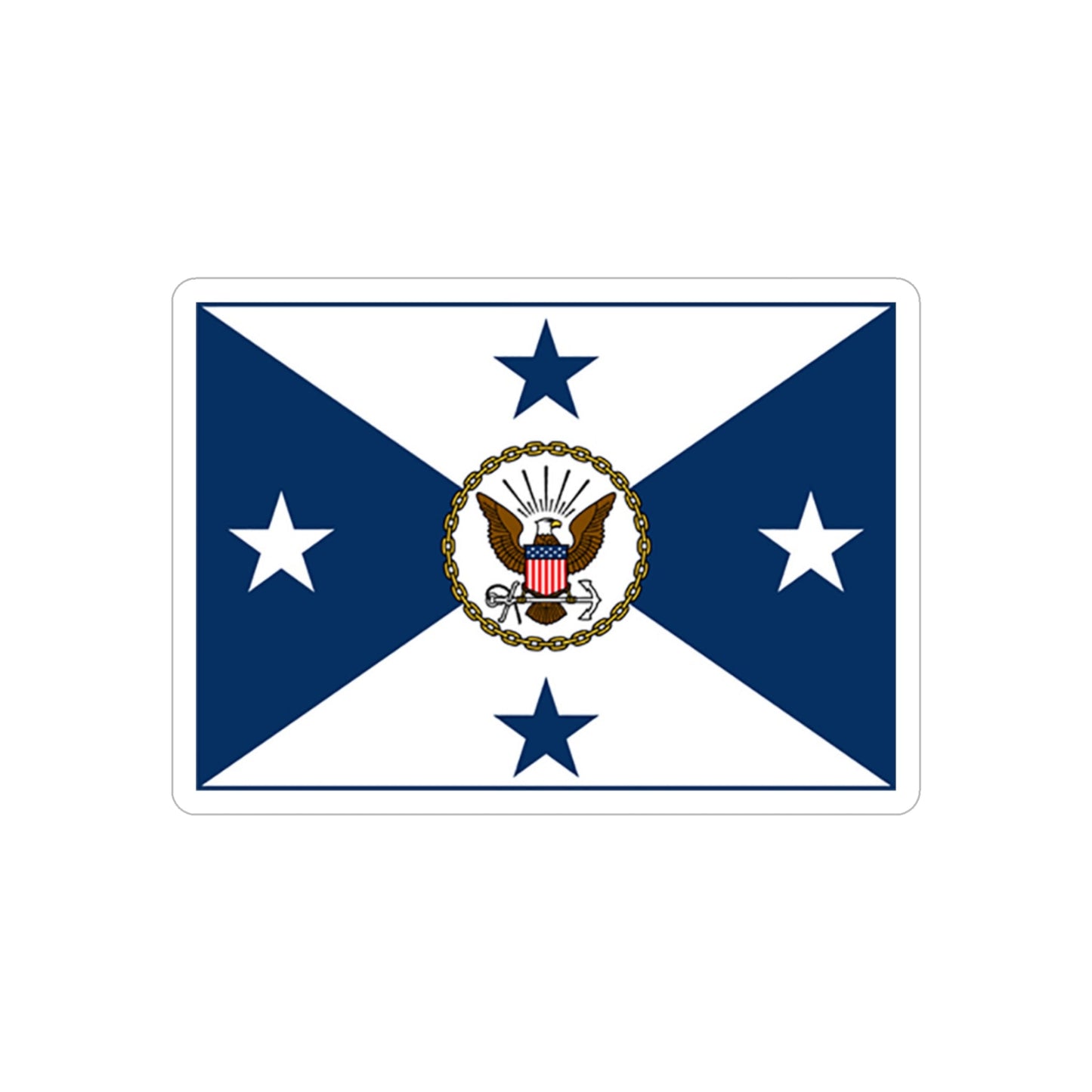 VCNO FLAG NO POLE (U.S. Navy) REVERSE PRINT Transparent STICKER-3" × 3"-The Sticker Space