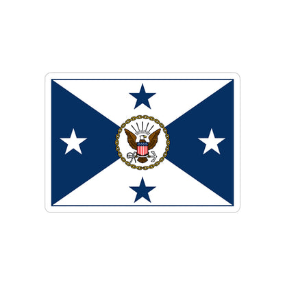 VCNO FLAG NO POLE (U.S. Navy) REVERSE PRINT Transparent STICKER-3" × 3"-The Sticker Space