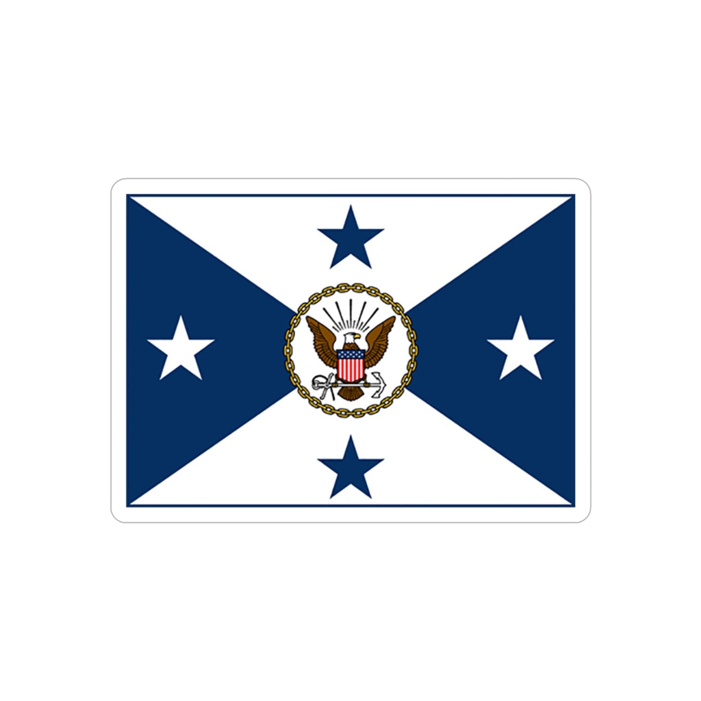 VCNO FLAG NO POLE (U.S. Navy) REVERSE PRINT Transparent STICKER-4 Inch-The Sticker Space