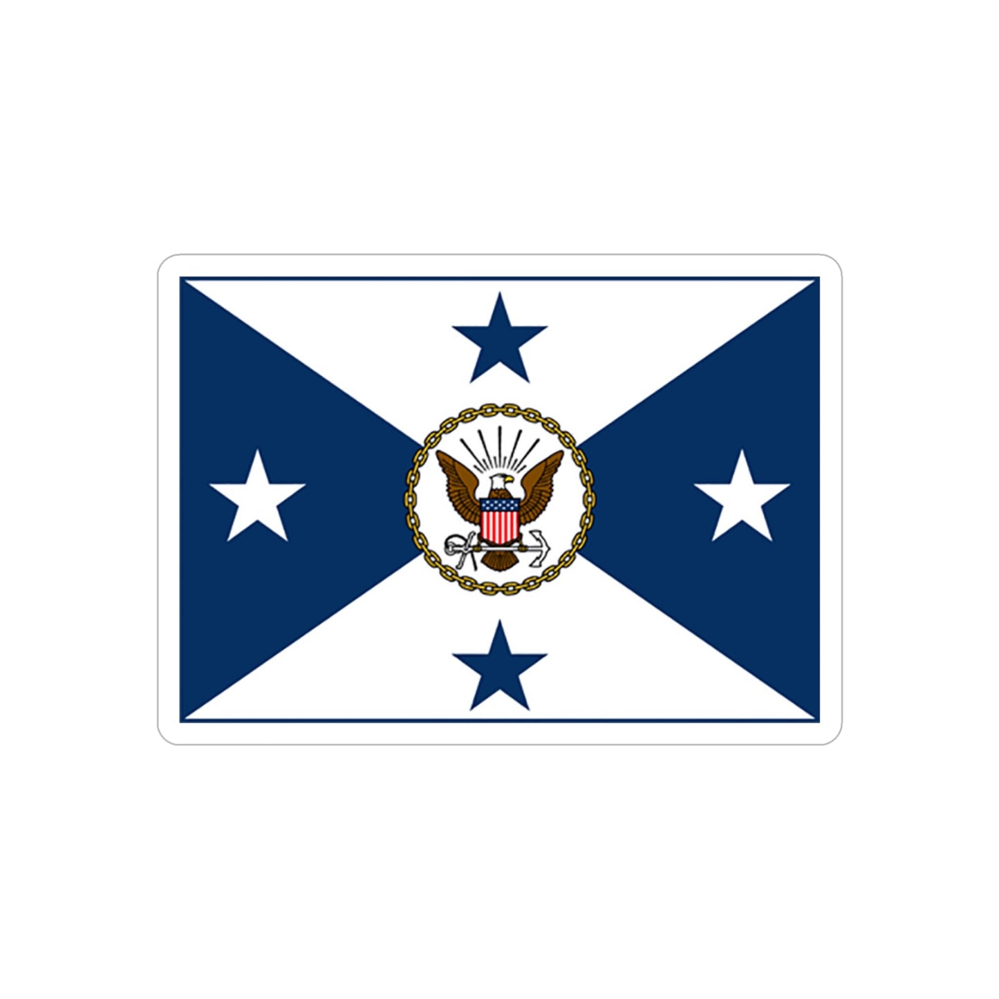 VCNO FLAG NO POLE (U.S. Navy) REVERSE PRINT Transparent STICKER-5 Inch-The Sticker Space