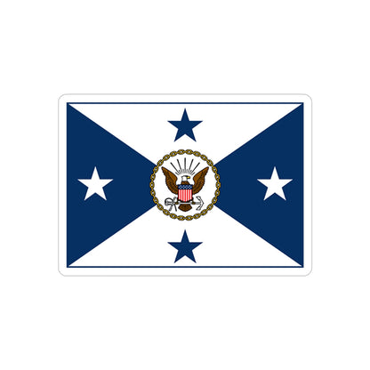 VCNO FLAG NO POLE (U.S. Navy) REVERSE PRINT Transparent STICKER-5 Inch-The Sticker Space