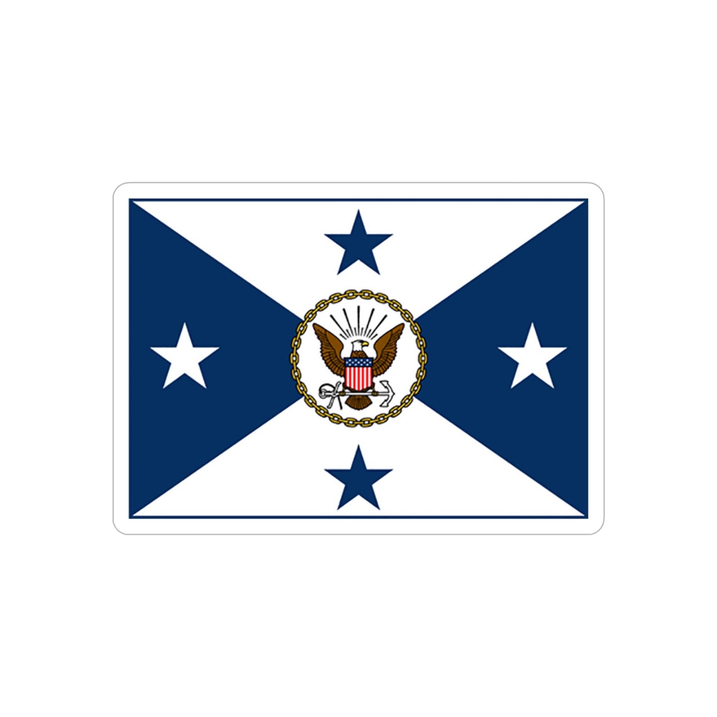 VCNO FLAG NO POLE (U.S. Navy) REVERSE PRINT Transparent STICKER-6 Inch-The Sticker Space