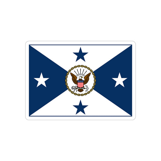 VCNO FLAG NO POLE (U.S. Navy) REVERSE PRINT Transparent STICKER-6" × 6"-The Sticker Space