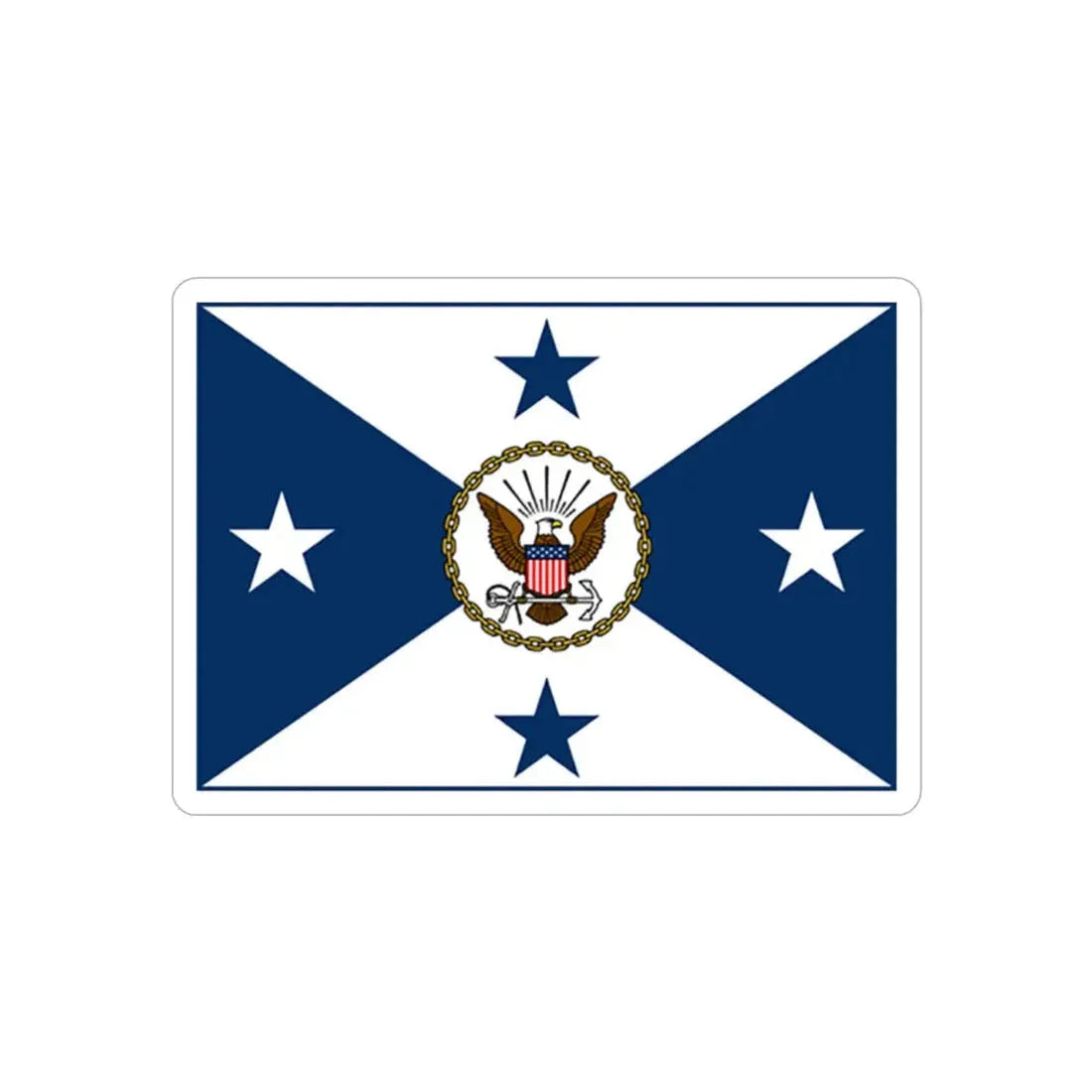 VCNO FLAG NO POLE (U.S. Navy) REVERSE PRINT Transparent Die-Cut STICKER 2 Inch Die-Cut Transparent - The Sticker Space